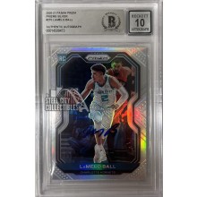 LaMelo Ball 2020-21 Panini Prizm Silver Autograph Rookie Card #278 BAS 10