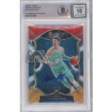 LaMelo Ball 2020-21 Select Tri-Color Shimmer Autograph Rookie Card #63 BAS 10