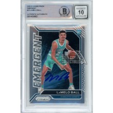 LaMelo Ball 2020-21 Panini Prizm Emergent Autograph Rookie Card #23 BAS 10