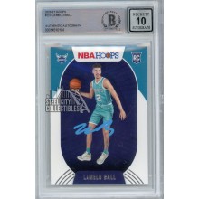 LaMelo Ball 2020-21 Panini Hoops Basketball Autograph Rookie Card #223 BAS 10 (Light Blue)