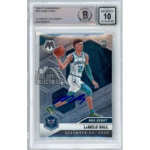 LaMelo Ball 2020-21 Panini Mosaic NBA Debut Autograph Rookie Card #262 BAS 10