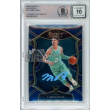 LaMelo Ball 2020-21 Panini Select Blue Retail Autograph Rookie Card #63 BAS 10 (Light Blue)