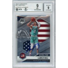 LaMelo Ball 2020-21 Panini Mosaic National Pride Autograph Rookie Card #257 BGS 9 BAS 9