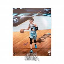 LaMelo Ball Autographed Charlotte Hornets 16x20 Photo - JSA COA (Vertical Purple Ink)