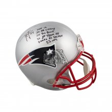 Ty Law Autographed New England Patriots Full-Size Football Helmet BAS 6 Inscrip