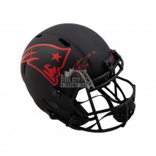 Ty Law HOF 19 Autographed Patriots Eclipse Replica Full-Size Football Helmet - BAS COA