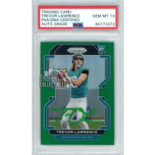 Trevor Lawrence 2021 Panini Prizm Green Autograph Rookie Card #331 PSA/DNA 10 (Green)
