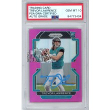 Trevor Lawrence 2021 Panini Prizm Pink Autograph Rookie Card #331 PSA/DNA 10 (Light Blue)