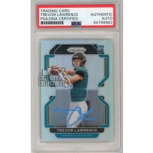 Trevor Lawrence 2021 Panini Prizm Silver Variation Autograph Rookie Card #331 PSA/DNA (Light Blue)