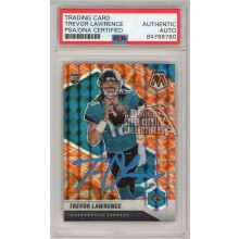 Trevor Lawrence 2021 Panini Mosaic Orange Autograph Rookie Card #301 PSA/DNA (Light Blue)