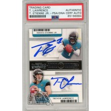 Trevor Lawrence / Travis Etienne 2021 Panini Contenders Round Numbers Autograph Rookie Card #RN-TET PSA/DNA