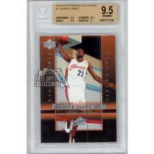 LeBron James 2003-04 Upper Deck Rookie Exclusives Card #1 BGS 9.5 Gem Mint