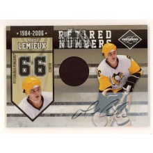 Mario Lemieux 2010-11 Leaf Limited Numbers Autograph Jersey Card 7 31/49 (Faded)
