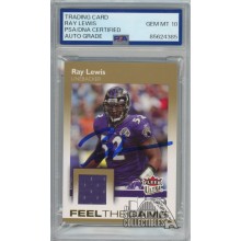 Ray Lewis 2007 Fleer Ultra Autograph Jersey Card #FTG-RL PSA/DNA 10