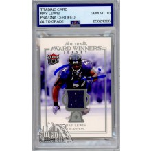 Ray Lewis 2006 Fleer Ultra Autograph Jersey Card #UAA-RL PSA/DNA 10