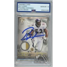 Ray Lewis Bryan Cox 2001 Pacific Titanium Autograph Patch Card #49