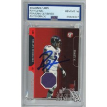 Ray Lewis 2005 Topps Autograph Jersey Card #139 866/900 PSA/DNA 10
