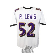 Ray Lewis Autographed Baltimore White Custom Football Jersey - BAS