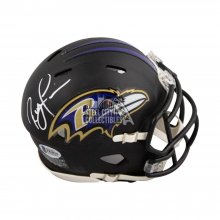Ray Lewis Autographed Baltimore Ravens Flat Black Mini Football Helmet - BAS COA