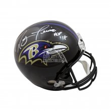Ray Lewis HOF Autographed Baltimore Ravens Replica Full-Size Football Helmet - JSA COA