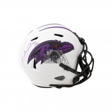 Ray Lewis Autographed Baltimore Ravens Lunar Eclipse Replica Full-Size Football Helmet - BAS (Purple Ink)
