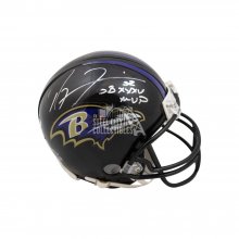 Ray Lewis SB XXXV MVP Autographed Baltimore Ravens Mini Football Helmet - BAS COA