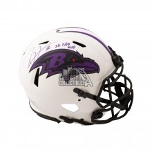 Ray Lewis SB MVP Autographed Ravens Lunar Eclipse Authentic Full-Size Football Helmet - BAS (Purple Ink)