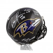 Ray Lewis Autographed Ravens Proline Full-Size Football Helmet JSA 8 Inscription