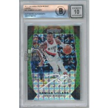 Damian Lillard 2017-18 Panini Green Mosaic Autograph Card #37 BAS 10 (White)