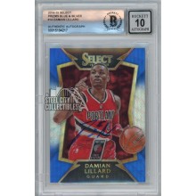Damian Lillard 2014-15 Panini Select Blue & Silver Autograph Card #14 BAS 10