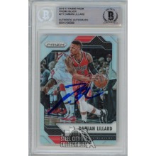 Damian Lillard 2016-17 Panini Prizm Silver Autograph Card #271 BAS