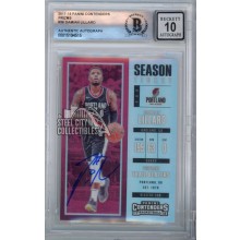 Damian Lillard 2017-18 Panini Contenders Silver Autograph Card #36 BAS 10