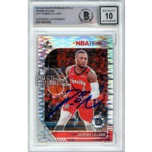 Damian Lillard 2019-20 Panini Hoops Premium Stock Pulsar Autograph Card #157 BAS 10