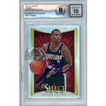 Damian Lillard 2012-13 Panini Select Silver Autograph Rookie Card #150 BAS 10