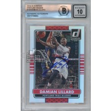 Damian Lillard 2014-15 Panini Donruss Stats Autograph Card #129 430/457 BAS 10