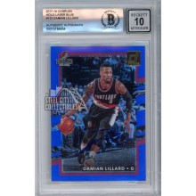 Damian Lillard 2017-18 Panini Donruss Laser Blue Autograph Card #122 /49 BAS 10