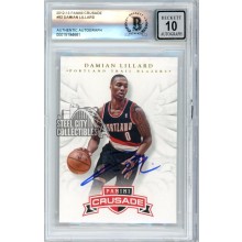 Damian Lillard 2012-13 Panini Crusade Autograph Rookie Card #92 BAS 10