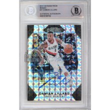 Damian Lillard 2017-18 Panini Prizm Mosaic Autograph Card #37 BAS