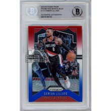 Damian Lillard 2019-20 Panini Prizm Red White Blue Autograph Card #112 BAS