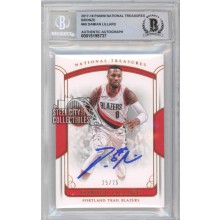 Damian Lillard 2017-18 Panini National Treasures Autograph Card #60 25/25 BAS 10