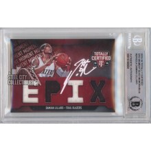 Damian Lillard 2015-16 Totally Certified Autograph Jersey Card #EPIX-DL4 /99 BAS