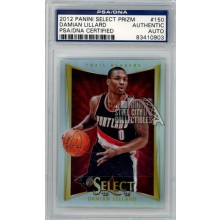 Damian Lillard 2012-13 Panini Select Silver Autograph Rookie Card #150 PSA/DNA