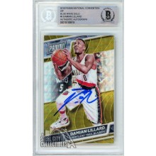 Damian Lillard 2016 Panini National VIP Blue Wave Gold Autograph Card #6 /10 BAS