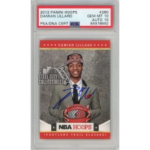 Damian Lillard 2012-13 Panini Hoops Autograph Rookie Card #280 PSA 10 PSA/DNA 10 (692)