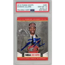 Damian Lillard 2012-13 Panini Hoops Autograph Rookie Card #280 PSA 10 PSA/DNA 10 (695)