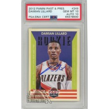 Damian Lillard 2012-13 Panini Past & Present Autograph Rookie Card #249 PSA 10 PSA/DNA 10 (690)
