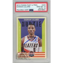Damian Lillard 2012-13 Panini Past & Present Autograph Rookie Card #249 PSA 10 PSA/DNA 10 (691)