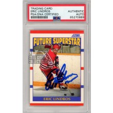 Eric Lindros 1990-91 Score USA Autograph Rookie Card #440 PSA/DNA