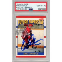 Eric Lindros 1990-91 Score Canada Autograph Rookie Card #440 PSA/DNA 10