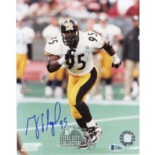 Greg Lloyd Autographed Pittsburgh Steelers 8x10 Photo - BAS COA (White Jersey Blue Ink)